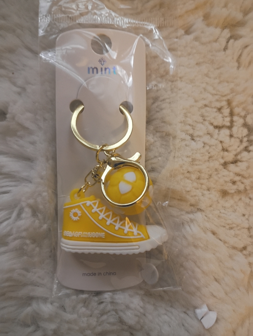 Mint Yellow Sneaker Keychain